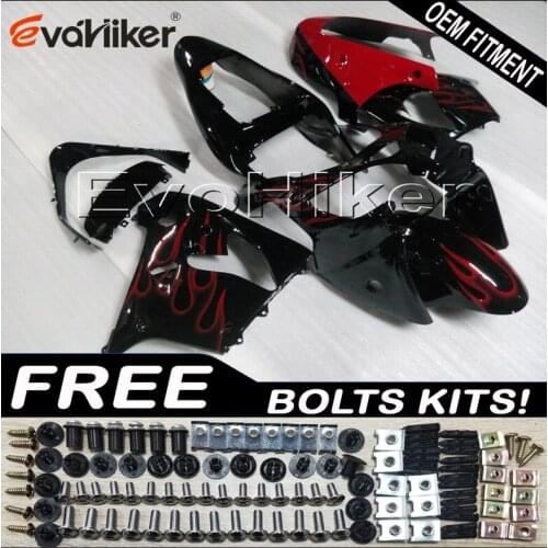 Motorcycle panels for ZX9R 2002 2003 ZX 9R 02 03 red black ABS plastic motor panels kit