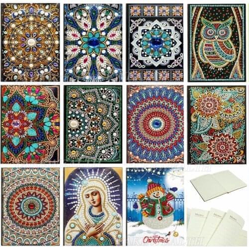 New DIY Mandala Creative Special Shaped Diamond Painting Notebook Diary Book A5 Notebook Embroidery Diamond Cross Stitch Craft