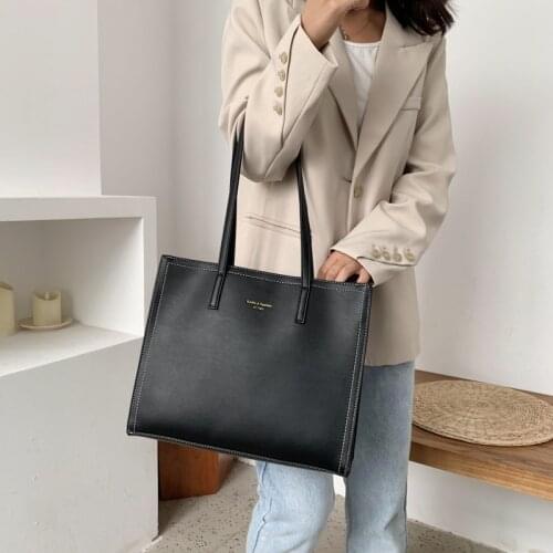 2021 Solid Color Shoulder Bag Women Hand Bag Ladies PU Leather Womens Office Big Tote Lady High Capacity Handbags And Purses