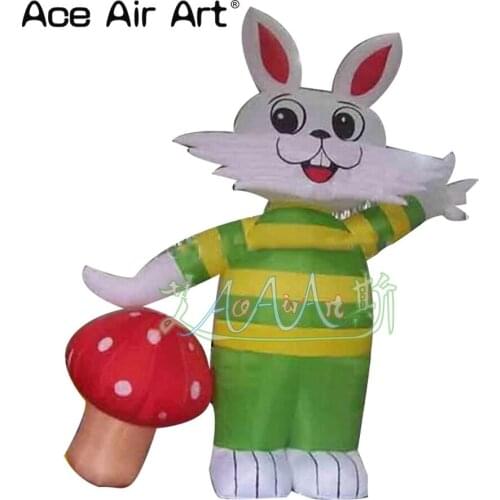 Easter inflatable rabbit combination decoration,inflatable rabbit bunny with a mushroom for sale