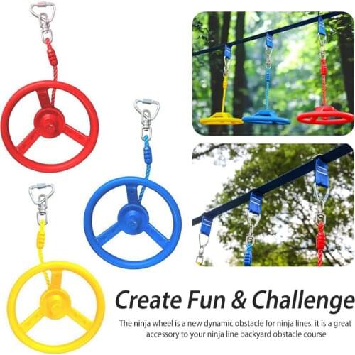 Hanging Obstacle With Rope Training Equipment For Kids Children Backyard Outdoors Indoors Playing Ninja Wheel Obstacle Course