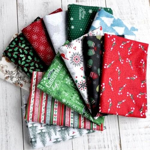 Christmas Cartoon Printing 100% Cotton Twill Fabric Quilting Textile Cotton Handmade DIY Sewing Childrens Clothing Fabric