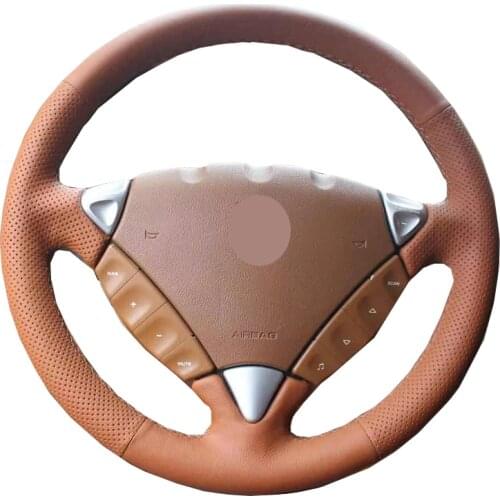 Hand Sewing Car Steering Wheel Cover Wrap Volant Suede Leather For Porsche Cayenne 2006 2007 2008 2009 2010 Car Accessories