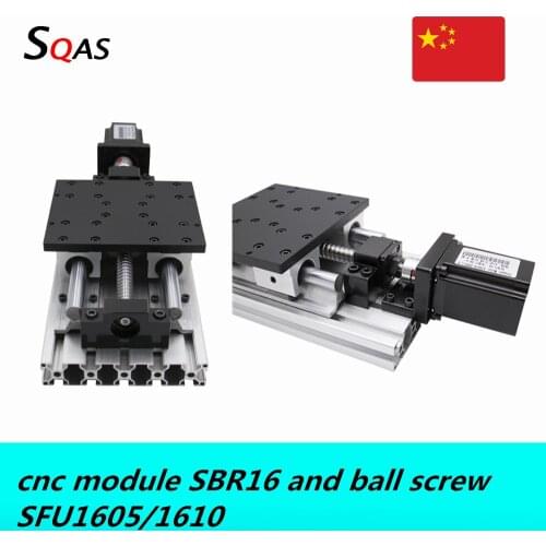 CNC module Z axis Slide Linear Stage SFU1605/1610 Ball Screw+SBR16 Linear Guide Suitable for Name23/34 stepper/Servo motor