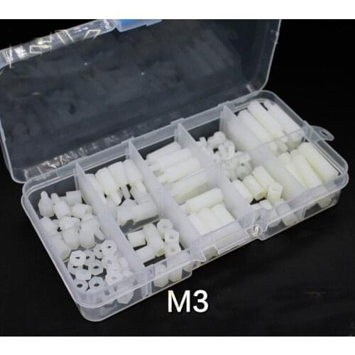 M3 Hex Nylon Isolation Column Plastic Stud Double Pass Black White Plastic Screw 1packing