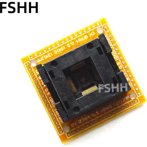 QFP64 TQFP64 ic test socket IC201-0644-003 socket Pitch=0.5mm Size=10x10mm 12x12mm