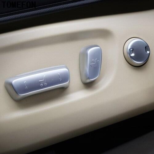 TOMEFON ABS Chrome Auto Seat Adjustment Button Cover Trim Knob Button Switch Interior For Toyota Highlander Kluger 2014 2015