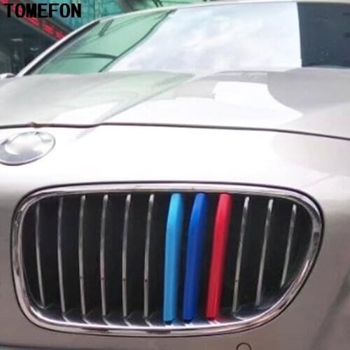 TOMEON 3PCS For BMW 5 Series G30 G38 528/530/540Li Car Front Grille Trim Sport Strips Cover Motorsport Power Performance Sticker