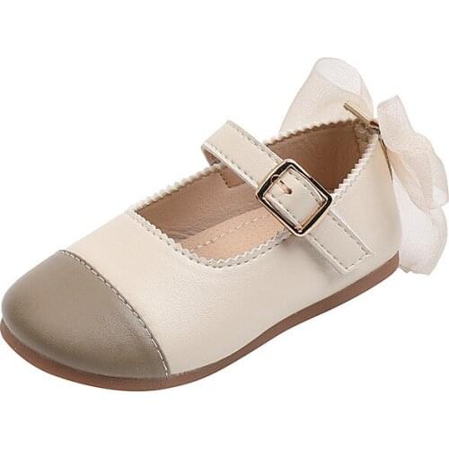 Girls Princess Shoes Autumn 2021 New Childrens Soft-soled Leather Shoes Shallow Mouth Baby Bow-knot Single Shoes Fashion Sweet