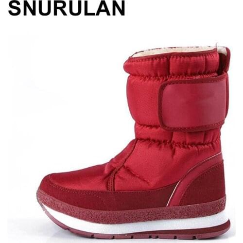 SNURULAN 2019 women winter boots winter boots blackWarm Winter boots down plus size 41 winter platform shoes shoes footwear