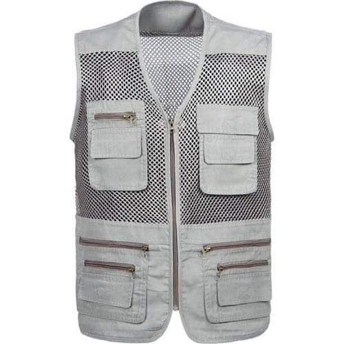 New Arrival Multi-pockets Out door Vest Men Professional Photography Cameraman Mesh Vest for Hunt Director Reporter Vests