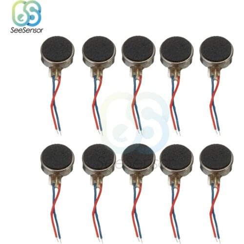 10pcs DC 3V 70mA 12000 RPM For Phone Coin Flat Vibrating Vibration Motor Vibration Motor