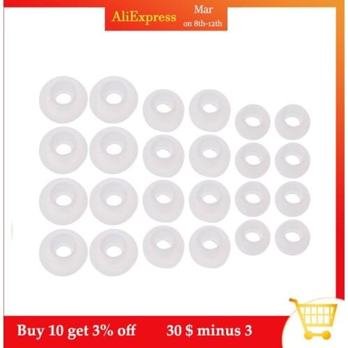 12 Pairs(S/M/L) Soft Clear Silicone Replacement Eartips Earbuds Cushions Ear pads Covers For Earphone Headphone