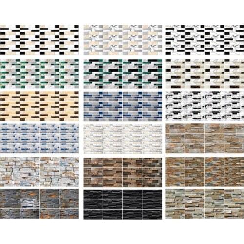 12Pcs DIY Tile Sticker Self Marble Shape Tile Decal 18 Styles Adhesive Anti-fade PET Marble Shape Tile Decal for Kitchen Decor