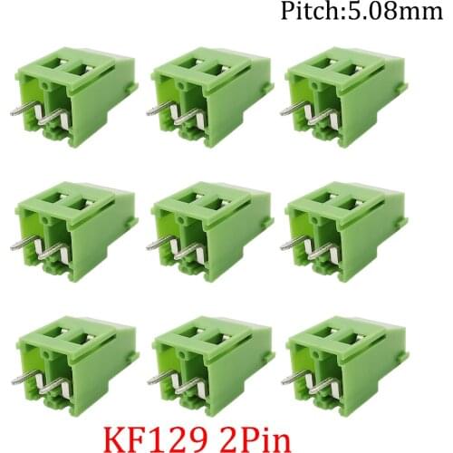 20Pcs 28-12AWG KF129 2Pin Splice PCB Screw Terminal Block 300V 25A kf129 5.08mm Pitch 2PIN Straight Needle Wire Cable Connector