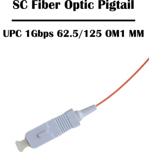 50Pcs/lot 0.5/1/1.5/2 Meters SC/UPC MM Multimode OM1 0.9mm Tight Buffer Aqua LSZH Jacket Fiber Optic Pigtail For FTTH Project