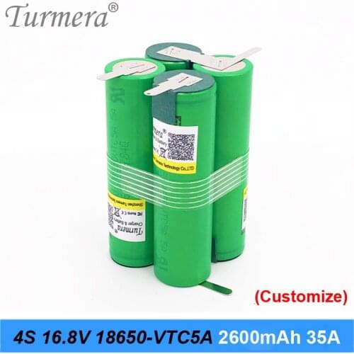 4s battery 18650 pack us 18650vtc5a 2600mah 16.8v 14.4v soldering battery for screwdriver shura battery customized