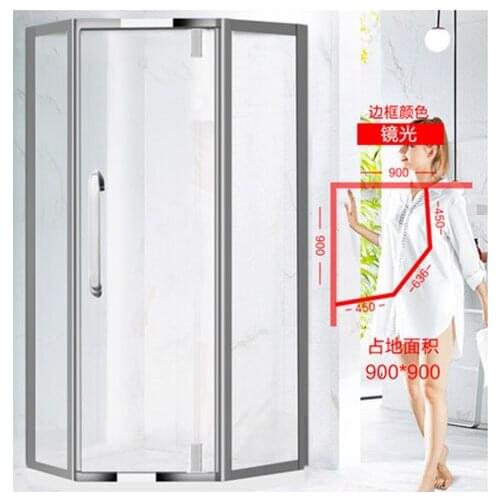 Diamond shower room partition wet-dry separation glass door waterproof stainless steel sliding door bathroom simple bath room