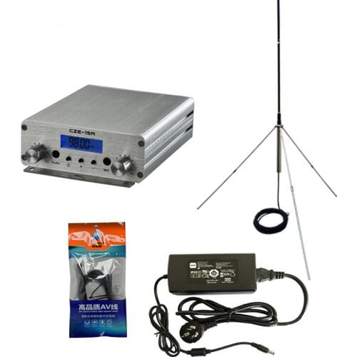Free Shipping 70-90MHz CZE-15A 15W wireless FM Transmitter for mini Radio Station
