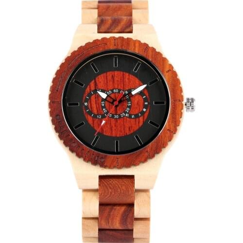Quartz Wooden Watch Natural Full Maple Wood Watches Handmade Analog Clock with Luminous Hands Wristwatch Unisex Reloj de madera