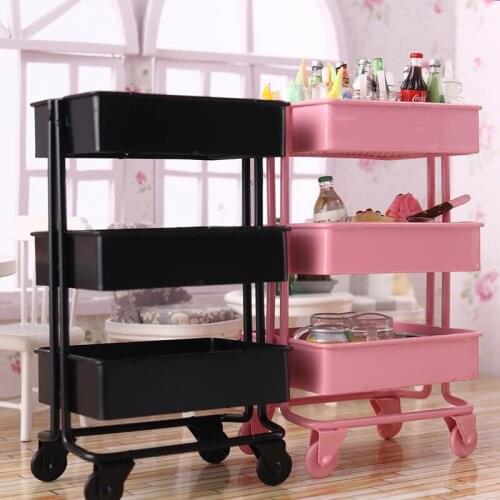 A03-X003 children baby gift Toy 1/6 1:12 Dollhouse mini Furniture Miniature rement pink green Cart storage rack 1pcs