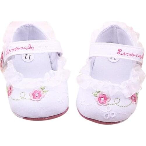 Baby Shoes Baby Girls Soft Sole Non-slip Crib Walker Shoes Cute Lace Flowers Cotton First Walkers Princess Shoes Party Wedding