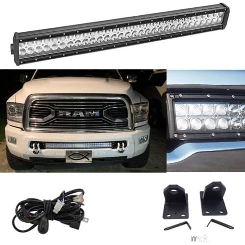For 2010-2020 Dodge RAM 2500/3500/4500 4th Genaration 180 W 32" LED Light Bar Hidden Bumper Tow Hook Brackets Car Accessories
