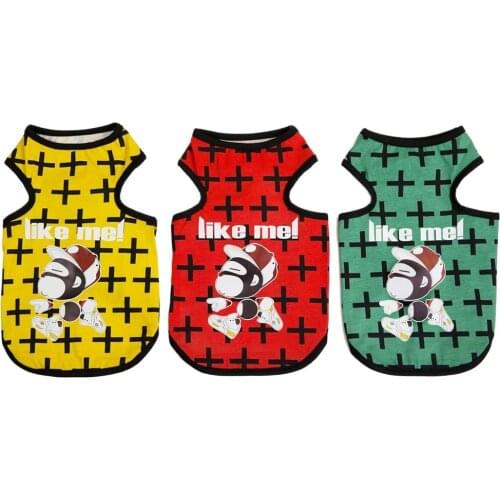 Floral Dog Cat T-Shirt Vest 100% cotton Soft Pet Puppy Pajamas T-Shirt Summer Clothes 5 Sizes 5 Colours