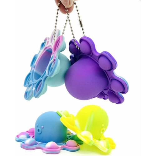 Pop Fidget Relieve Stress Toys Rainbow Push It Bubble Antistress Toys Children Sensory Toy To Relieve Autism Octopus Key поп ит