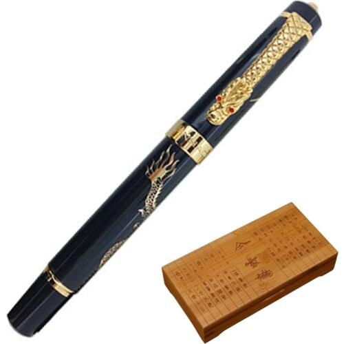 Jinhao Chinese Traditional Culture Oriental Dragon Rollerball Pen with 0.7mm Refill Luxury Metal Ballpoint with Original Case