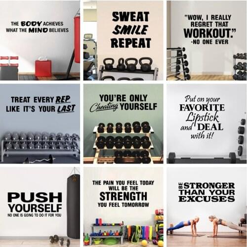 Creative Gym Wall Stickers Self Adhesive Art Wallpaper For GYM Room Wall Art MURAL Wall Decals Sticker Mural Home Decor Poster