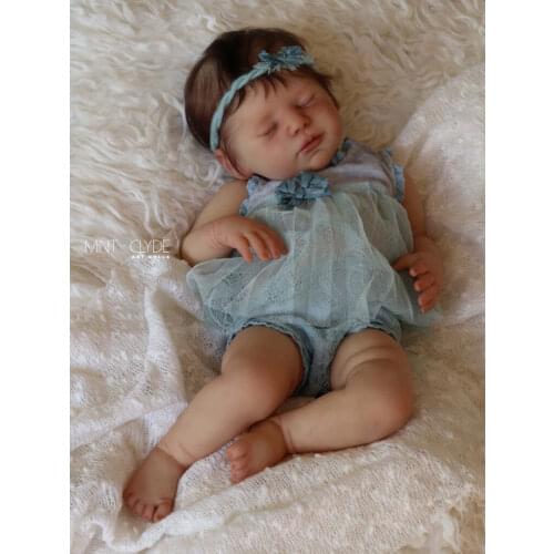 NPK 20inch Reborn Doll Kit Viviana Sleeping Baby Lifelike Sweet Baby Unfinished Doll Parts DIY