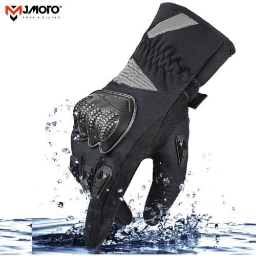 SUOMY Motorcycle Long Gloves Black Men Winter Snowmobile Gloves Women Windproof Cold Protective Glove Motocross Biker Gloves