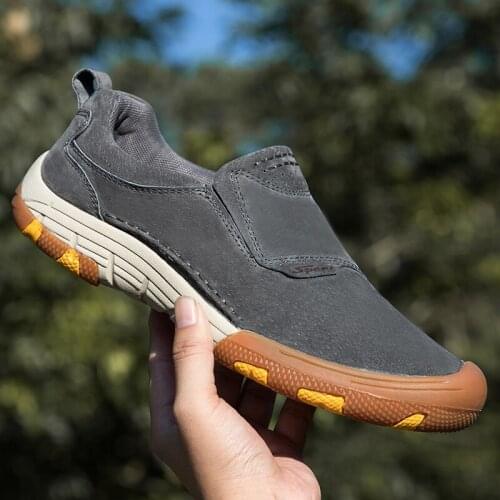 Men Casual Shoes Leather Fashion Men Sneakers Handmade Breathable Mens Loafers Moccasins Luxury Brand Hiking Shoes