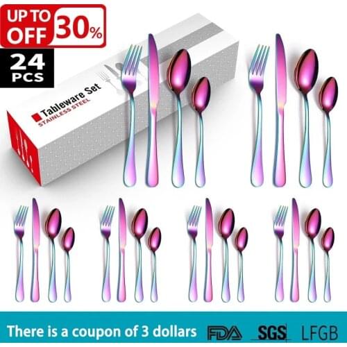 Tableware Set Stainless Steel Golden Dinnerware Knife Fork Spoon Flatware Set Luxury Cutlery Set Dishwasher Kitchen Utensils