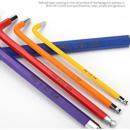 MECHANIC 9PCS Long/Short Arm Ball Point Hex Key Set High Chrome Vanadium Steel Repair Tools Set Powerful Type Metalworking