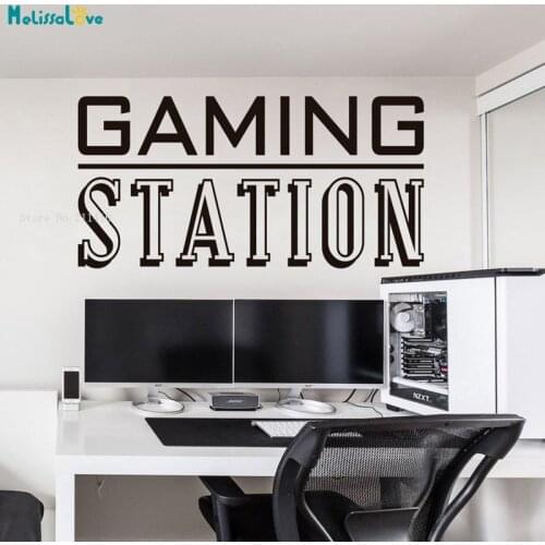 Gaming Station Wall Decals Kids Gamer Room Decor Removable Vinyl Boys and Girals Murals Text Type YT6177