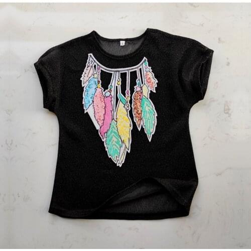 Girls Clothes Sequined T-Shirts New Color Changing Children Short-Sleeved T-Shirt Kids Top tee shirt Summer t shirt
