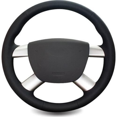 Genuine Leather Auto Braid On The Steering Wheel Cover for Ford Kuga 2008-2011 Focus 2 2005-2011 C-MAX 2007-2010 DIY Car Styling