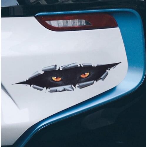 Peeking Cat Car Sticker Waterproof Peeking Monster Eye Stikcers Cool Car Decal Auto Decals Accessories Halloween Decor 5*17cm