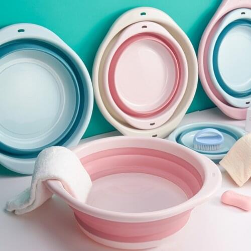 Portable Basin Silicone Folding Wash Basin Multipurpose Collapsible Bucket For Home Car Student Dormitory Travel 4 Sizes Basins