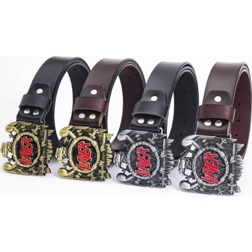 Western cowboy punk rock killer band dynamic zinc alloy leather belt nightclub bar hip hop jeans belt
