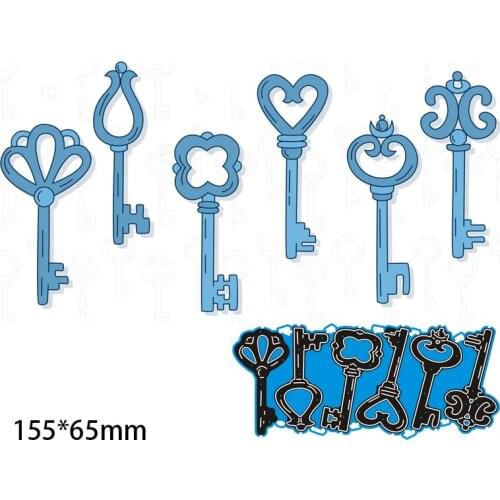 15.5*6.5cm keys Metal Cutting Dies and Stamps Stencil for DIY Scrapbooking Photo Album Embossing Paper Card