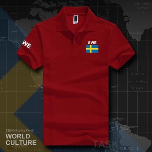 Sweden Sverige Swedish Swede polo shirts men short sleeve white brands printed for country 2017 cotton nation team flag new SE
