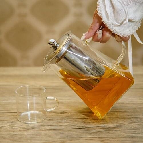 Heat Resistant Glass Teapot With Stainless Steel Tea Infuser Filter Flower Tea Kettle Kung Fu Tea Set Puer Oolong Teapot