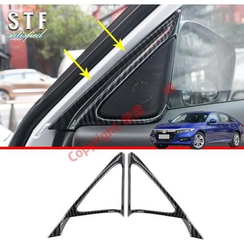 Carbon Fiber Style Interior Tweeter Cover Trim For Honda Accord MK10 2018 2019