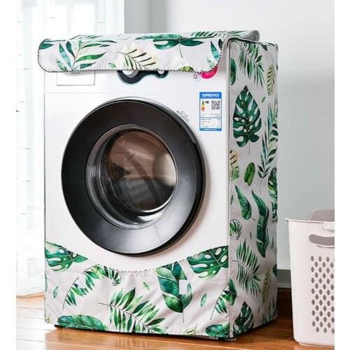 Waterproof Washing Machine Cover Home Polyester Roller Laundry Silver Coating Dustproof Case Cover