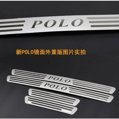 High Quality Stainless Steel Slim Scuff Plate/door Sill Protector Sticker For Volkswagen Polo 2011 To 2016 Car Styling