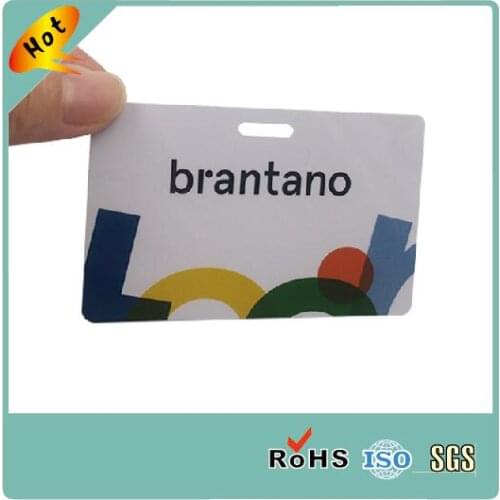 Customized size plastic pvc card with punching hole visiting card