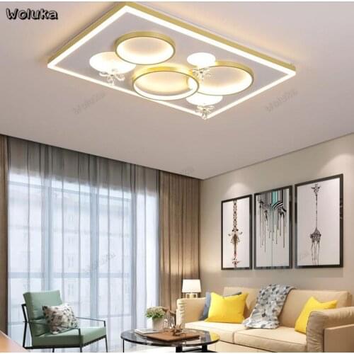 Golden modern minimalist living room dining room bedroom led lamps rectangular ceiling lamp CD50 W07